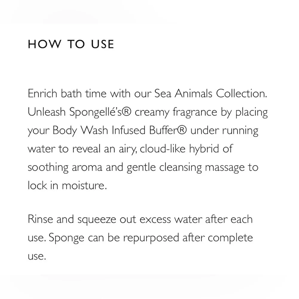Spongelle Sammy Shark Sea Animals Bath Sponge With Built-in Bodywash